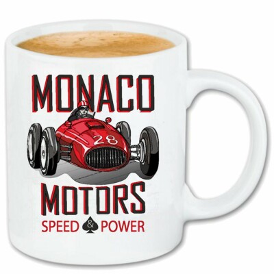Kaffeetasse MONACO MOTORS SPEED POWER MOTORSPORT FORMEL SPORT AUTOMOBILSPORT