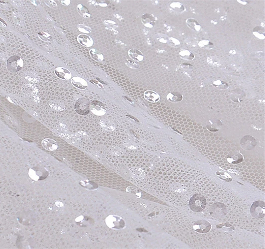 White sequin best sale lace fabric
