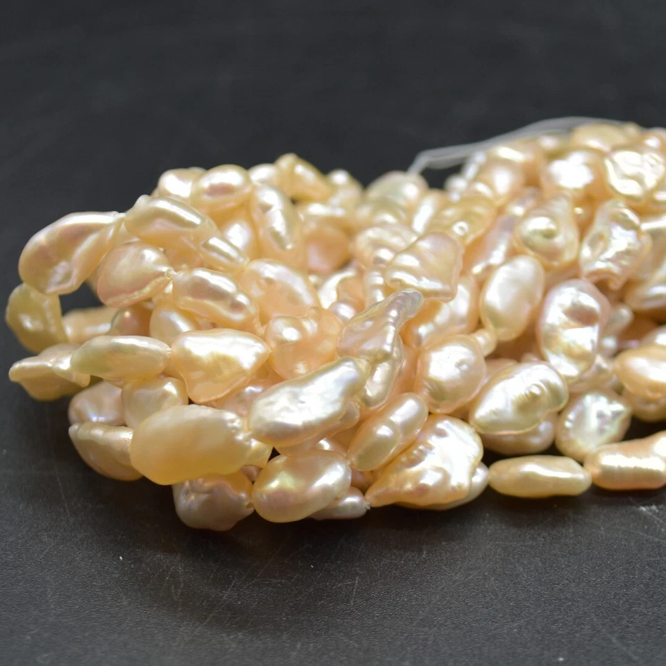 Freshwater Biwa Souffle Pearls- Mixed or Peach Pink - 3 Options, for Jewellery - Image 4 of 4