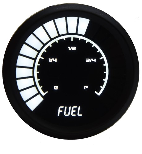 Fuel Gauge Bar-Graph Style 2 1/16" WHITE LEDs Black Bezel Intellitronix B9016W - Bild 8 von 12