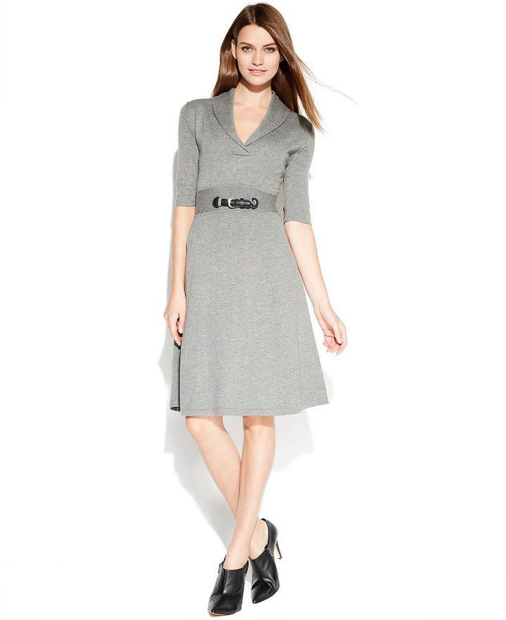 NWT Calvin Klein Grey Shawl collar 