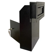 OPEN BOX Door Drop Box, Mail Slots, Through The Door Locking Mailbox, Black