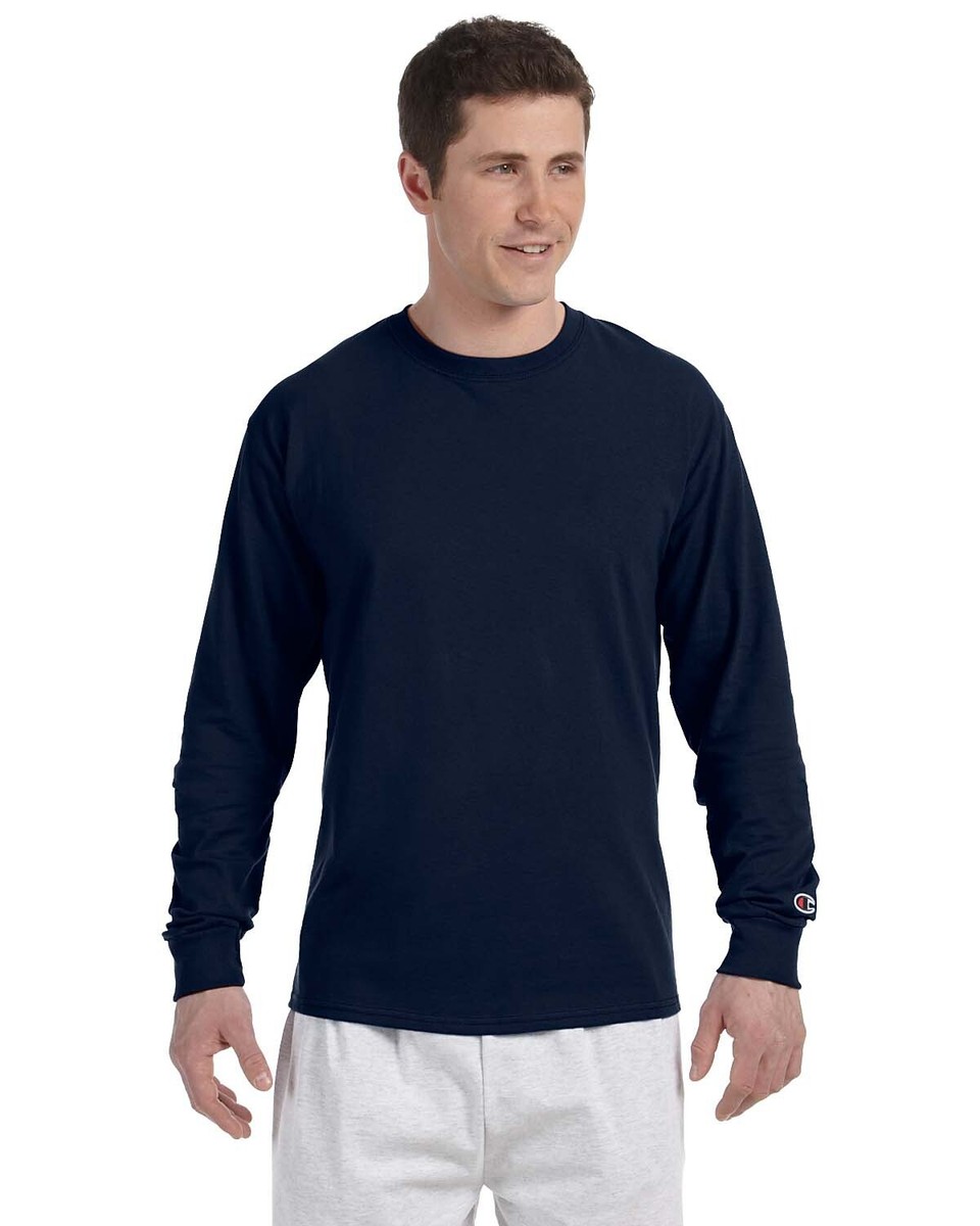 Champion Adult 5.2 oz. Long Sleeves T-Shirt 100% Cotton Top T