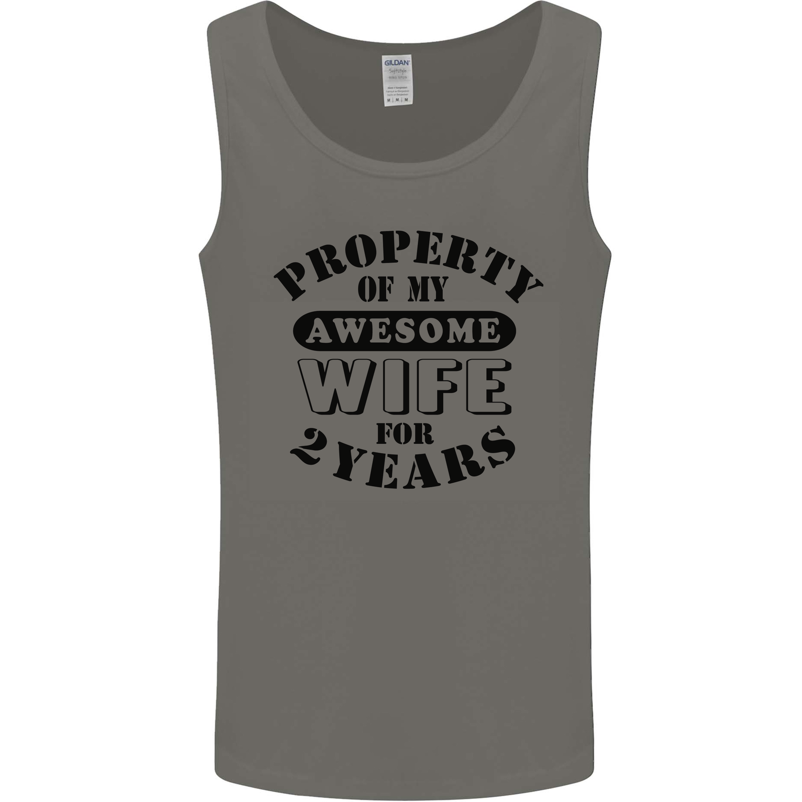 2nd Wedding Anniversary 2 Year Funny Wife Mens Vest Tank Top