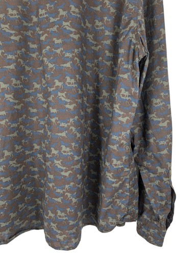 U.S Polo Ralph Lauren Camo Shirt, Horse Print, Long Sleeve, Cotton - Picture 11 of 16