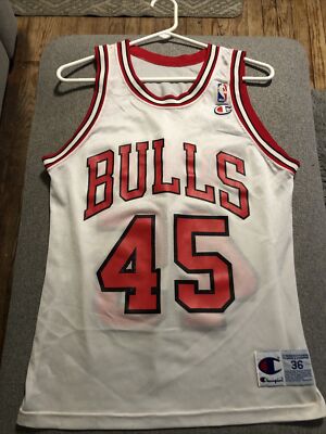 Chicago Bulls Michael Jordan 45 Champion Jersey Size 36