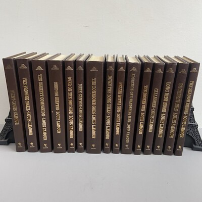The Louis L'Amour Collection Bantam Leatherette Hardcover Ed Book Lot o 15 Books