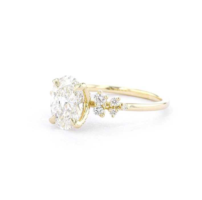 IGI GIA Lab Grown Diamond Engagement Ring 1.30 Ct Oval Solitaire 14K Yellow Gold - Image 2 of 4