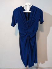 Chaps Dress Blue Short Sleeve Wrap Maxi  Size XL 