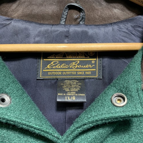 CHAQUETA DE COLECCIÓN EDDIE BAUER SPORT SHOP Lana Letterman’s para hombre talla l Escudo Logo RARA - Imagen 7 de 11
