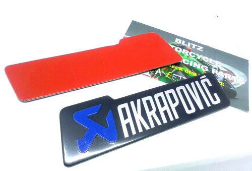 2pcsAKRAPOVIC Exhaust Sticker Heat Proof 100mm Aluminium Decal Motorcycle - BLUE - Foto 2 di 5