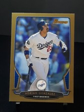 2013 Adrian Gonzalez Bowman Gold Border Base # 176 Parallel Los Angeles Dodgers