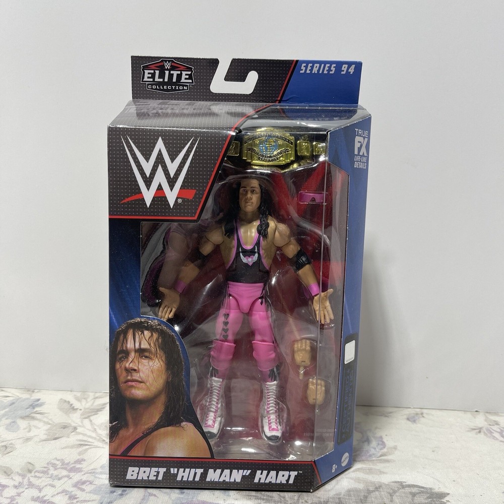 BRET HART WWE Mattel Elite Series 94 Wrestling Action Figure Toy IC Belt New