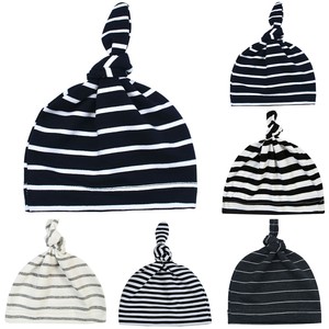 black and white striped baby hat