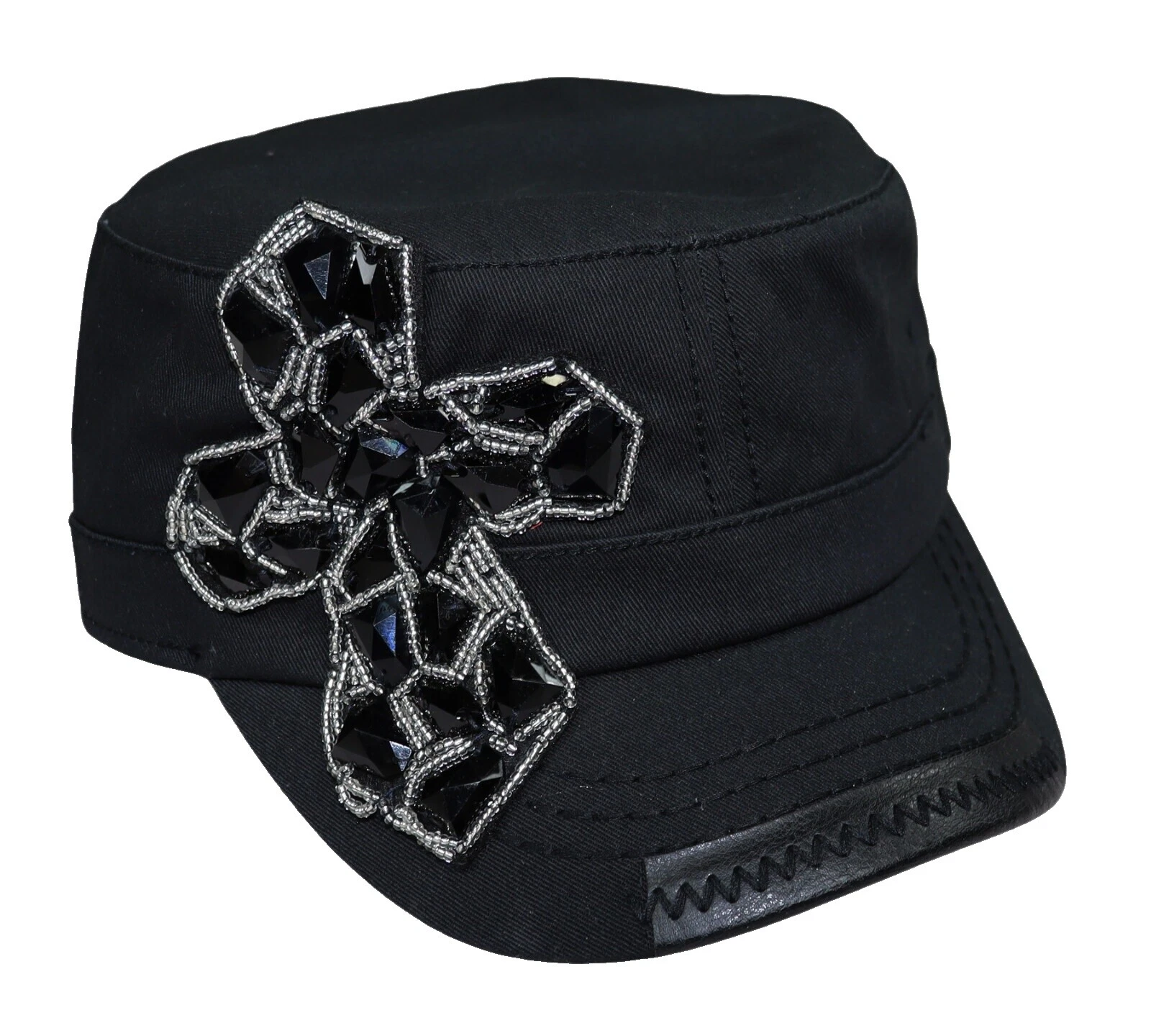 Army Cap Black 100% Cotton Hats for Women