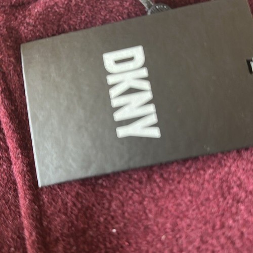 NWT $320 DKNY Women's Stand-Collar Button-Front Belted Coat Maroon Wool Blend L - Picture 10 of 11