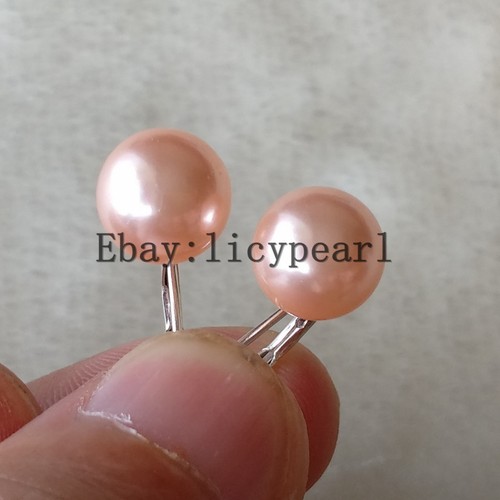 shell pearl earrings, 10 mm Rosa Muschelkernperlen Hebel zurück Ohrringe - Bild 5 von 8