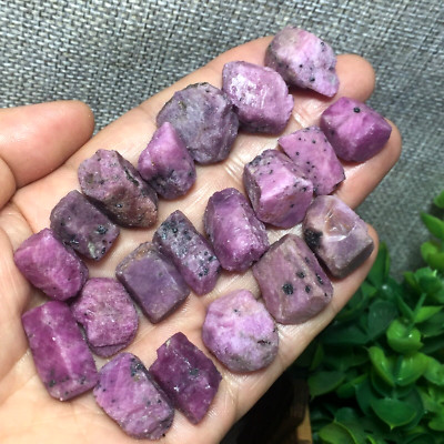 102g 20pcs Natural Red Corundum Ruby Crystal Rough Mineral Specimen  108