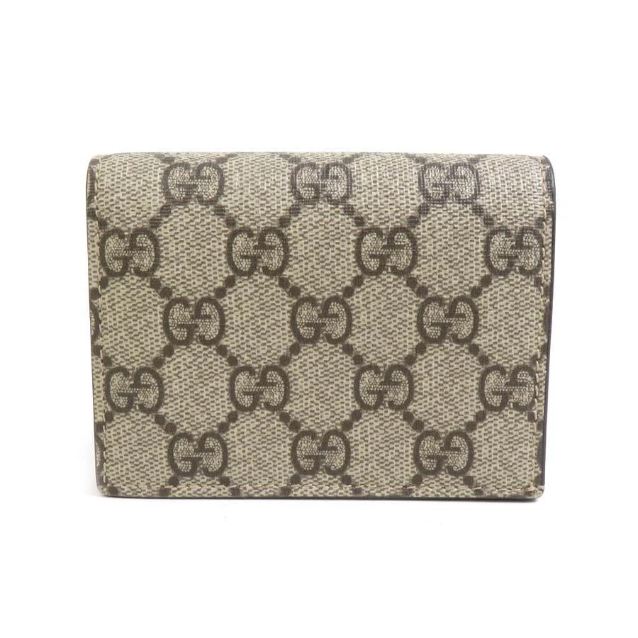 Mini portefeuille double pliable authentique GUCCI GG toile suprême 508757 beige marron sans boîte