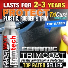 CERAMIC CAR COATING TRIM COAT PLASTIC RUBBER RESTORER - 8 oz/237ml VALUE KIT