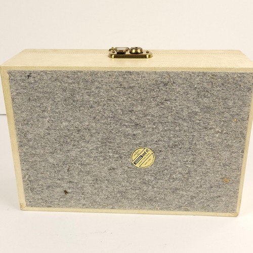 Vintage Bond St. Jewelry Box - Cream Faux Leather, Red Satin, MCM Storage - Picture 13 of 17