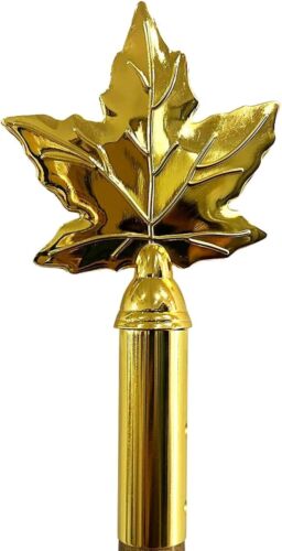 Versátil remate de hoja de arce canadiense de latón dorado para fácil configuración de asta de bandera interior - Imagen 3 de 6