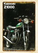 garden vintage reproductions 1978 motorbike motorcycle KZ1000 metal tin sign