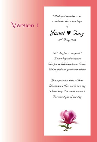 50 Personalised Wedding Favour Scrolls, WITHOUT ribbons, 5 poems & 5 styles WPNR - Picture 5 of 14