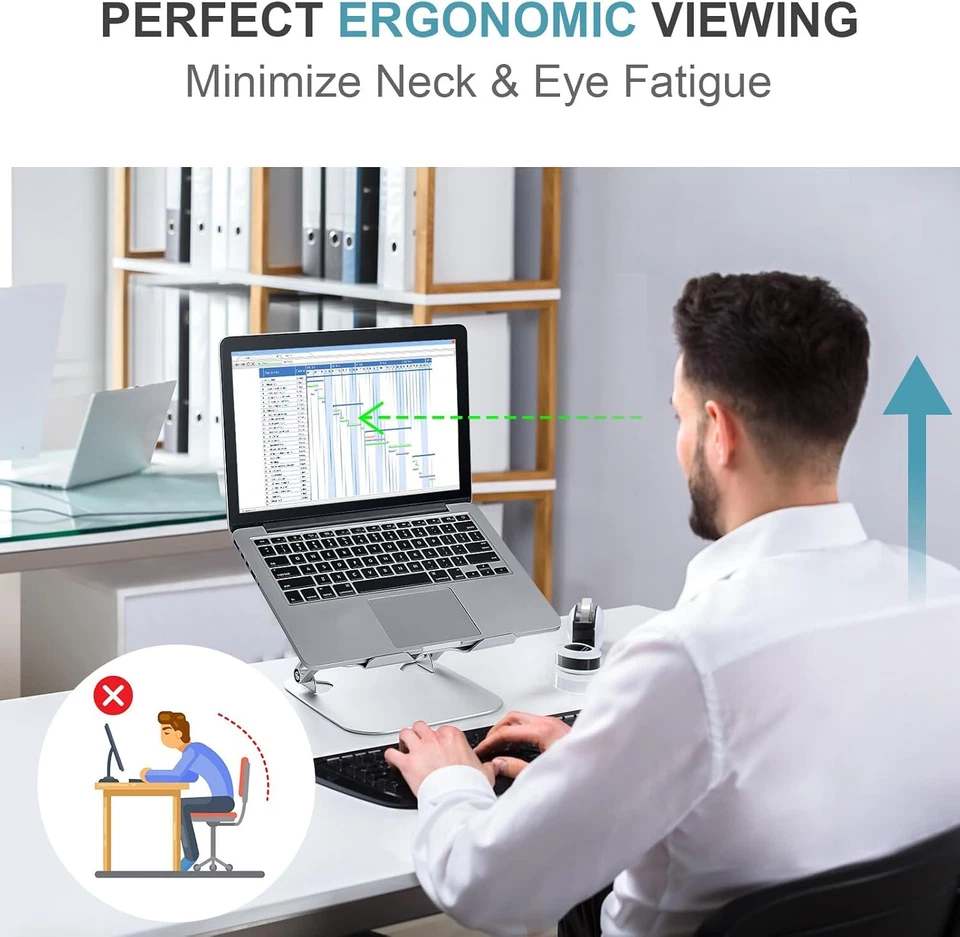 Soporte para portátil con ventilador base para portátil comoda altura ajustable Nuevo Foto 2 de 4