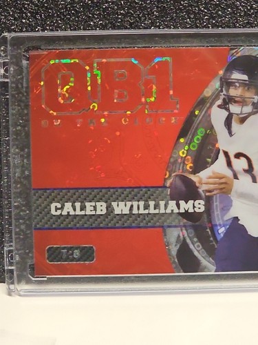 2023 Wild Card QB1 ON THE CLOCK Caleb Williams RC 7/8 orologio blu su discoteca arancione - Foto 5 di 7