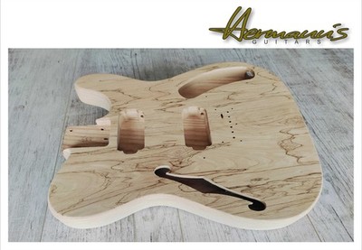 Thinline Tele 2 piece Ash Body mit spalted Maple Top, HH, unfinished, nur 1830g