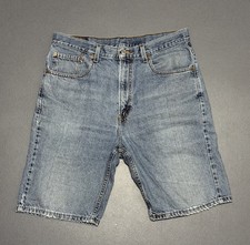 Levis 505 Regular Fit Denim Shorts Mens W34 100 Cotton Medium Wash