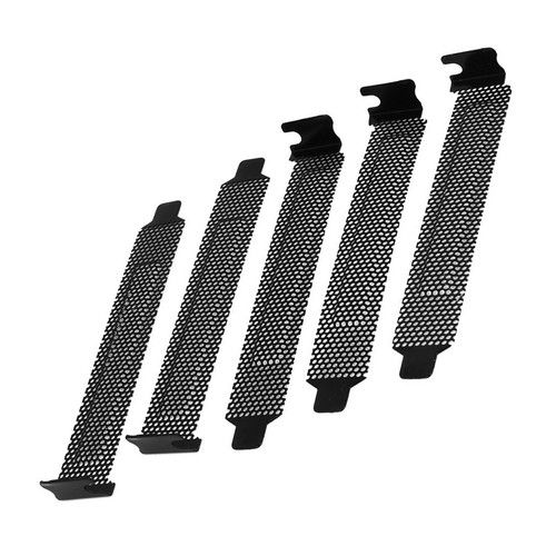 5x PCI Slot Dust Covers Black - Vented Blanking Plates for Computer Case - Afbeelding 3 van 6