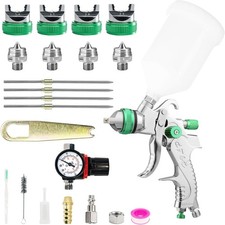 Hvlp Gravity Fed Air Spray Gun with 1.4/1.7/2.0/2.5 mm Nozzles and 650 cc Mix...