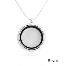Locket Pendant Necklace Round Glass Floating Jewelry Living Memory NEW
