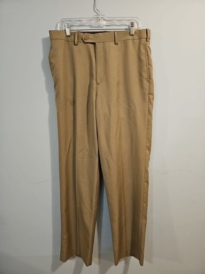 Mens Tan Dress Pants Silky Feel 34W/32L (40)