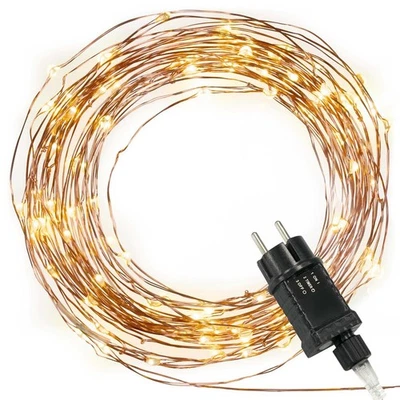 NIPACH Mini catena luminosa led anni 50 bianco caldo trasformatore timer decorazioni natalizie decorazione festa