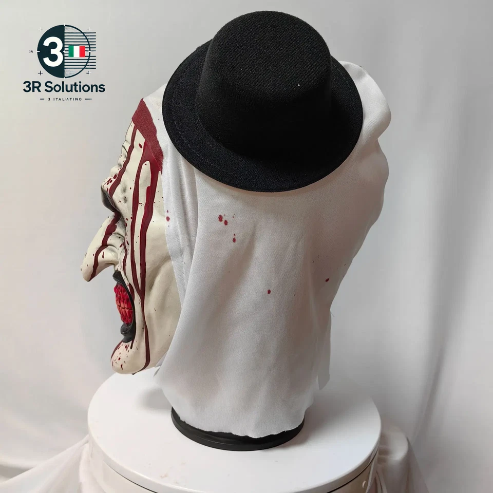 Maschera Terrifier 3 Clown 2024 in Lattice – Horror Halloween Testa Intera - Immagine 3 di 4