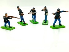 BRITAINS DEETAIL TOY SOLDIERS FIVE ACW FIGURES  54MM UNBOXED