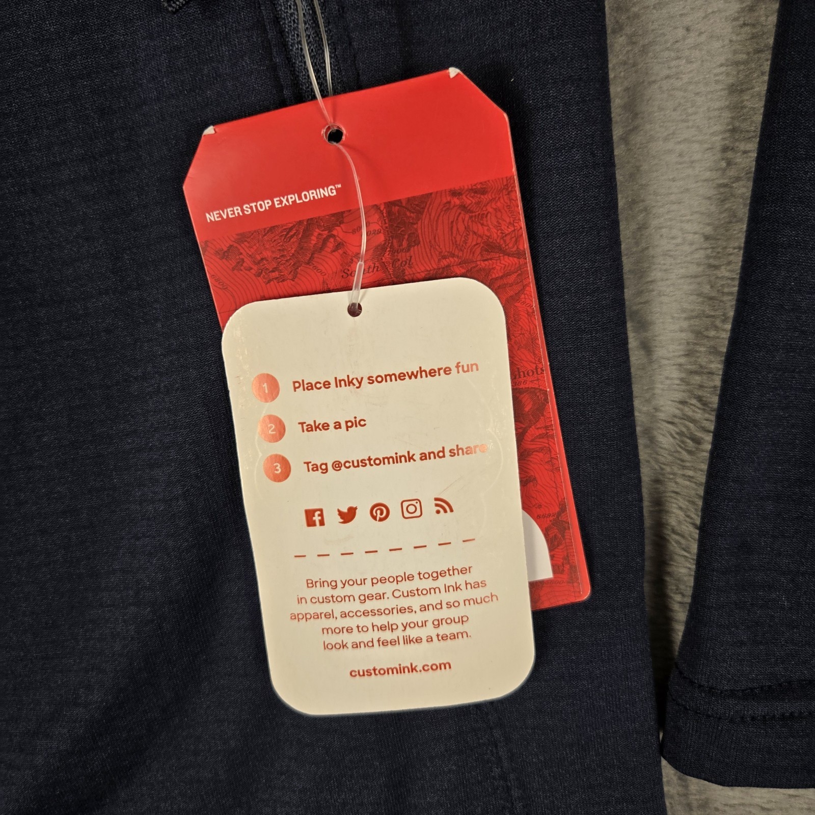 North Face Jacket Mens Small Mountain Peaks Full Zip Fleece Blue Logo NWT thumbnail 4