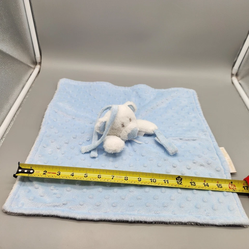 Mantas y Beyond Bear Lovey Manta de Seguridad Puntos Azules Soporte para Chupete Blanco Foto 3 de 4