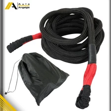 Kinetic Tow Rope 7/8"x30ft 28660LB Black&Red For Vehicle Recovery Truck SUV Jeep