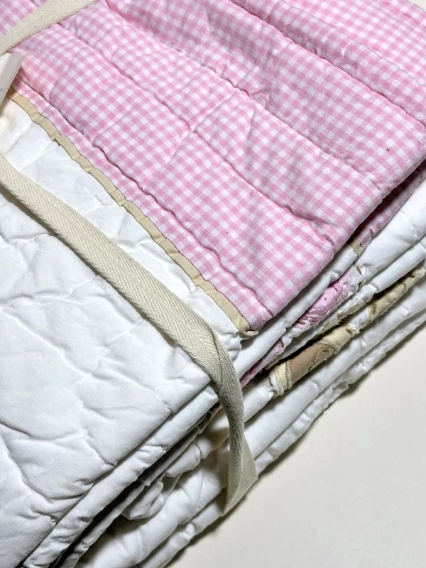 Pottery Barn Kids Brown Butterfly Pink Gingham Trim Alexa Twin Quilt New - Image 3 of 4