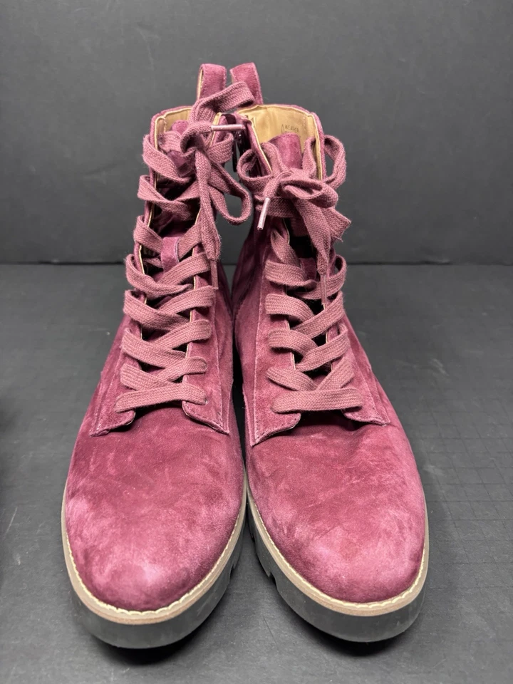 Bota de combate Vionic Lani para mujer 8,5 borgoña cremallera lateral resistente a la intemperie Foto 2 de 4