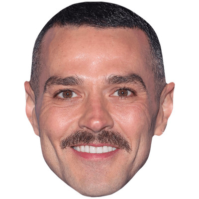 Matt Willis (Moustache) Celebrity Mask, Flat Card Face, Fancy Dress Mask