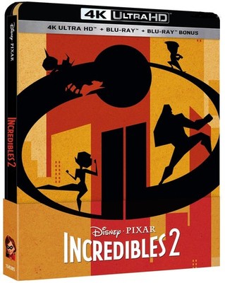 Incredibles 2 (2018) 4k & Blu-ray - Steelbook - Region Free - 3 Disc