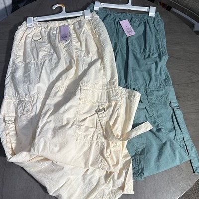 Wild Fable Small Cargo Pants Blue Pull On Wide Leg Parachute Leg Target BlueGray