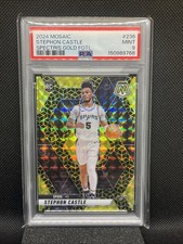 2024-25 PANINI MOSAIC STEPHON CASTLE TRUE RC SPECTRIS GOLD FOTL 5/10 PSA 9 SPURS