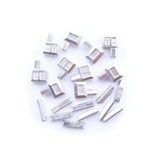 20 pcs 5 Metal Zipper Latch Slider Retainer Repair Kits Silver 