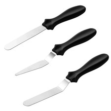 3pcs Stainless Steel Spatula Palette Smooth Knife Set Cake Decorating Tools Kit